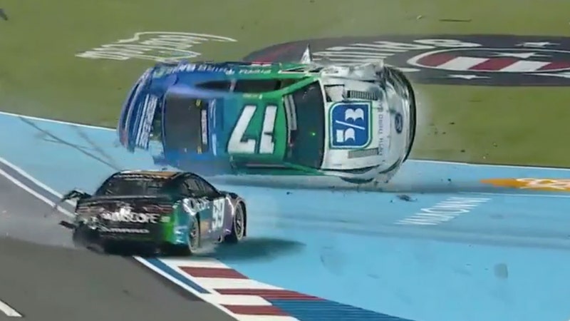 Chris Buescher flips upside down, barrel rolls